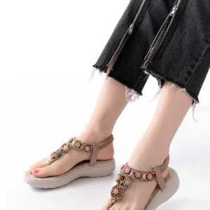 dm-609 Sandales femme à talon avec élastique arrière et détails en pierres