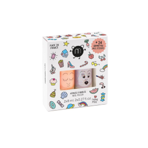 Nailmatic – Coffret Duo vernis + stickers Flamingo/polly
