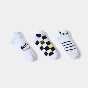 Chaussettes courtes pour garçons avec motifs modernes, lot de 3 - SOK24GATC76908MB1