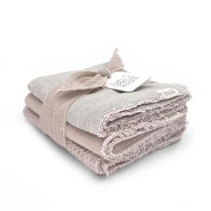 BABYSHOWER – Lot de 3 Langes Waffle nude
