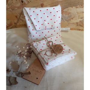 LPB – Ensemble lingettes et pochette coeur