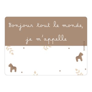 Papier Poetic – Carte « Bonjour tout le monde, je m’appelle … » dada