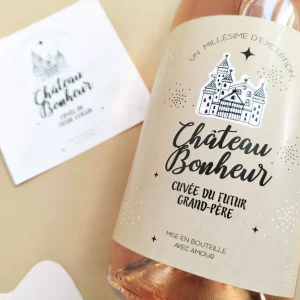 Pamela loops – Etiquette bouteille futur grand père