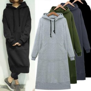 Robe pull sweat à capuche