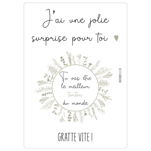 Papier poetic – Carte à gratter  » Meilleure tonton du monde « 