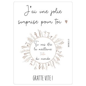 Papierpoetic – Carte à gratter  » La meilleure tata du monde »