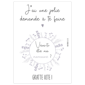 Papier Poetic – Carte a gratter « Veux-tu être ma marraine? »