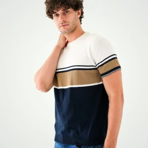 T-shirt pour homme coloré avec des rayures horizontales - TSH24SKRS20956TM1