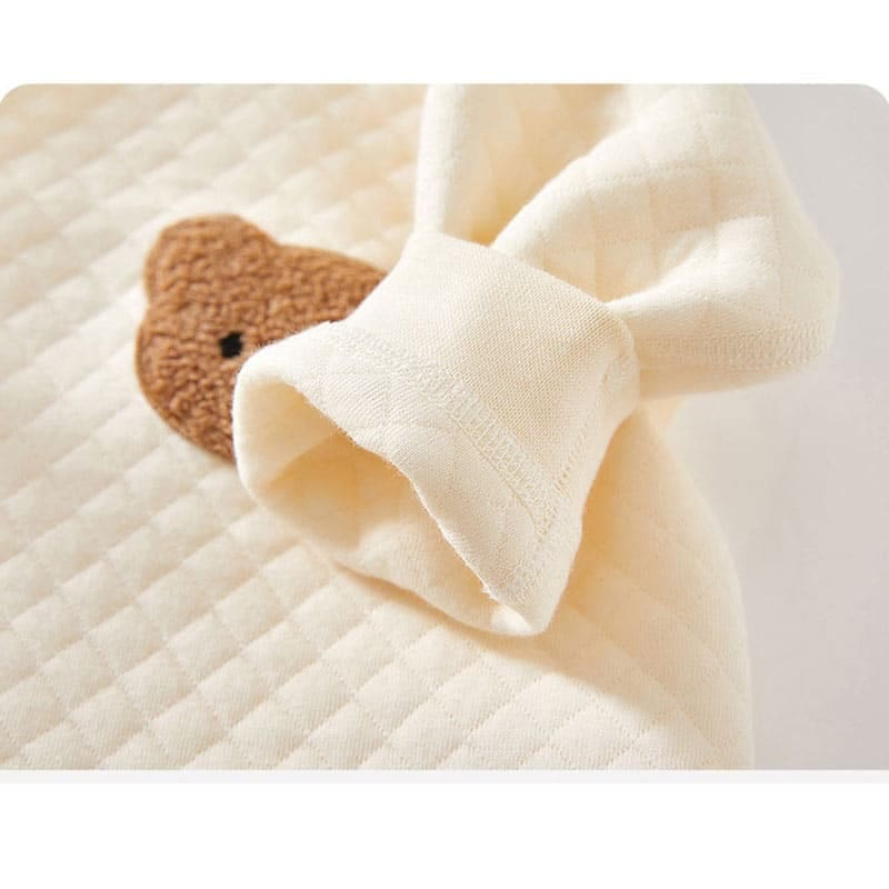 Barboteuse cache-coeur beige pour bébé – Image 4