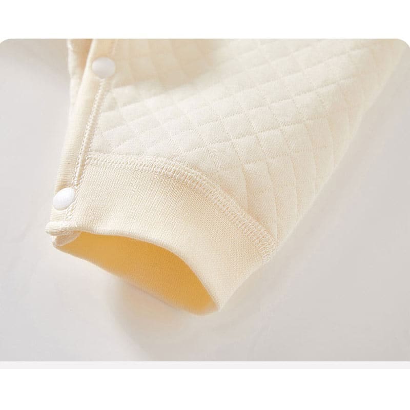 Barboteuse cache-coeur beige pour bébé – Image 6