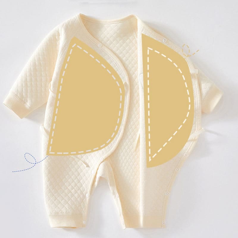 Barboteuse cache-coeur beige pour bébé – Image 3