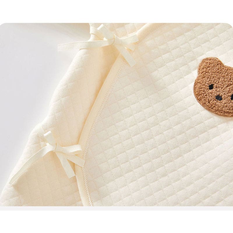 Barboteuse cache-coeur beige pour bébé – Image 5