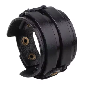 Bracelet en cuir homme large