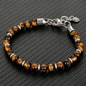 Bracelet homme œil de tigre 6mm