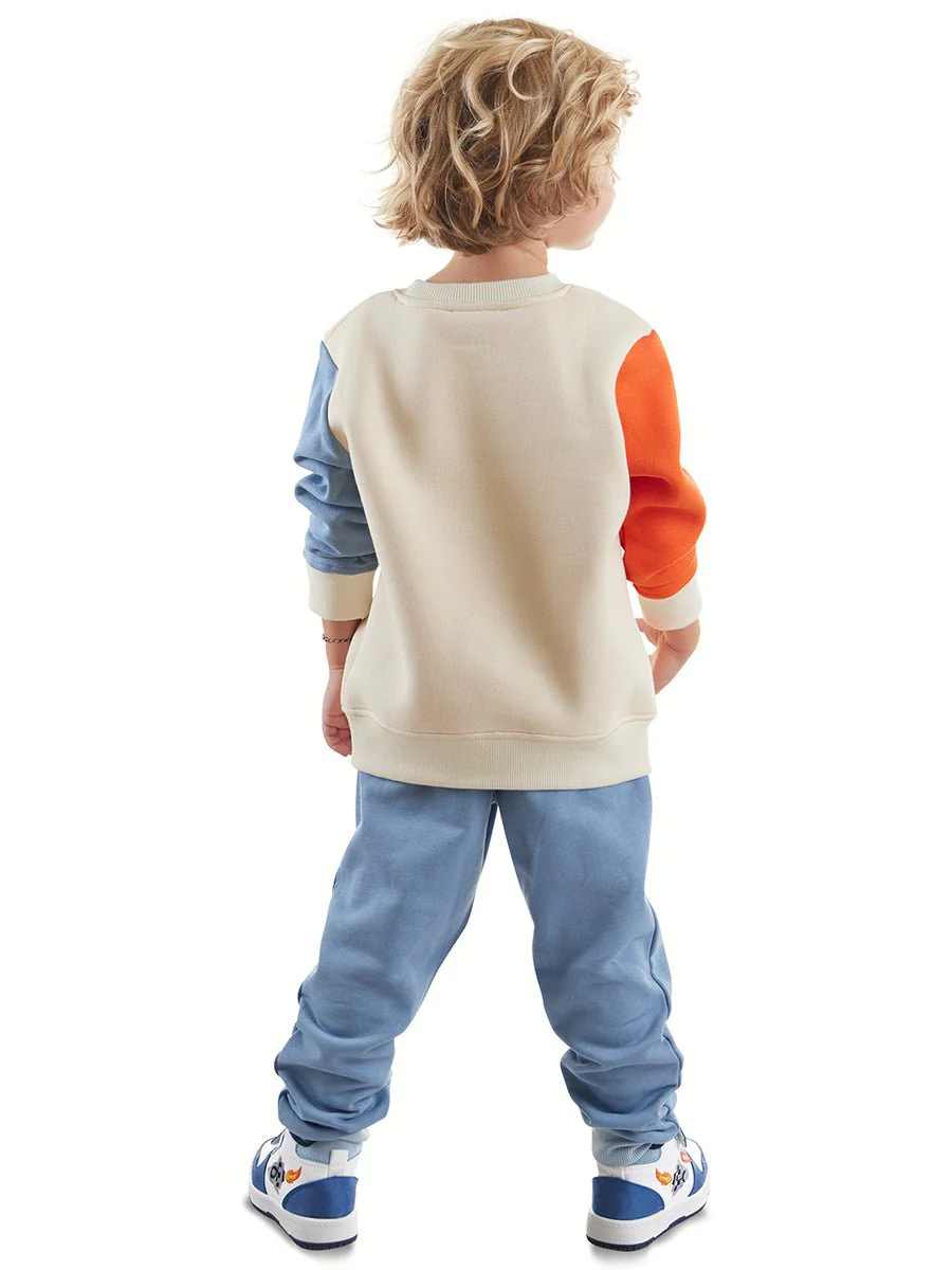 Ensemble Survêtement Garçon Hiver en Coton avec Appliqué Dinosaure – Image 3