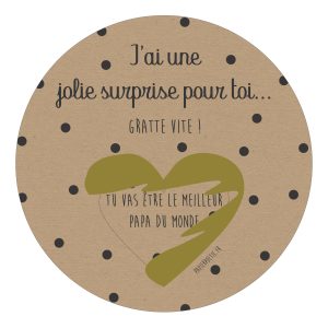 Papier Poetic – Carte a gratter « j’ai une surprise pour toi » papa