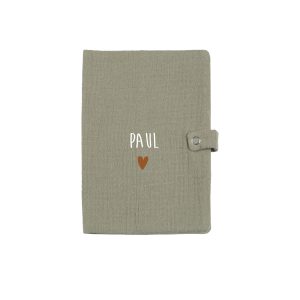 Atelier Wagram – Protège carnet de santé gaze Vert Olive