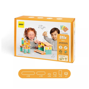 OPPI – Jeu de construction éducatif en bois Stix 108 pcs