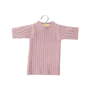 Minikane – Robe Lena en tricot maille torsadée rose poudré