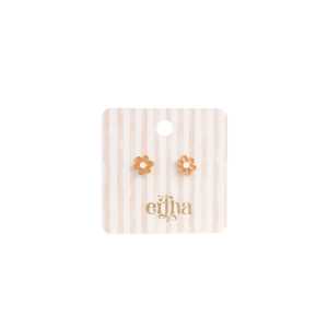 Mrs Ertha – Boucles d&rsquo;oreilles Fleur Terracotta