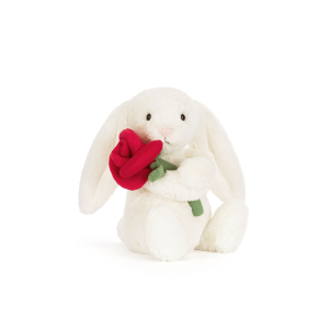 Jellycat – Lapin medium cream avec rose