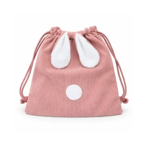 Sac pochon lapin velours rose