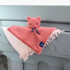 Maïlou – Doudou plat dorlotin chat rose