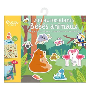 Auzou – 200 Autocollants bébé animaux