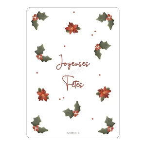 Papier Poetic – Carte « Print Houx Poinsettia »