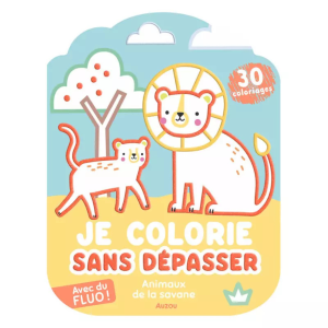 Auzou – Coloriage fluo animaux de la savane