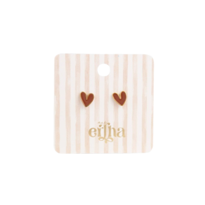 Mrs Ertha – Boucles d&rsquo;oreille cœur marron