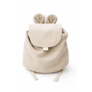 Sac à dos ourson velours beige
