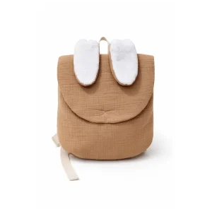 Sac à dos lapin gaze de coton biscuit