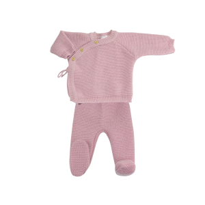 3KG7 – Ensemble en maille rose 0/1m