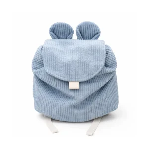Sac à dos ourson velours bleu