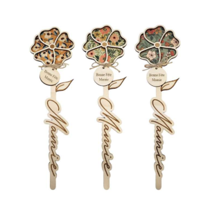 MFP – Fleur en bois « mamie » motif au choix