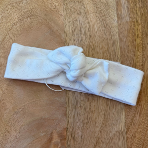 Tête de lylotte – Bandeau jersey pointelle blanc