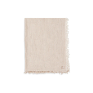 Jollein – Couverture Gaze De Coton 120x120cm Fringe Stripe – Biscuit