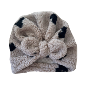 Tête de lylotte – Turban Sherpa coeurs noir