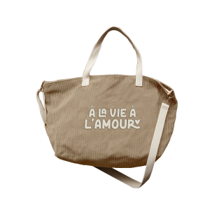 Zakuw – Sac XL velours « A la vie à l&rsquo;amour »