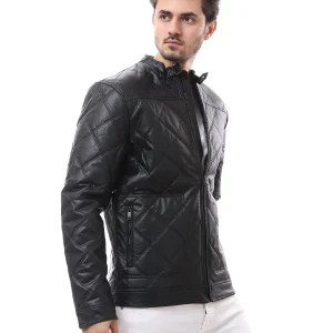 Veste homme en cuir synthétique matelassée au design jeune – JAC23WLET28262TM1