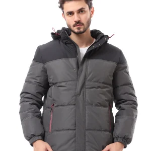 Veste homme d’hiver matelassée avec capuche - JAC24WFWP28376TS1
