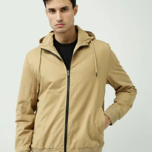 Veste à capuche beige pour homme – Style décontracté avec fermeture éclair - JAC25WWBP28009TM1