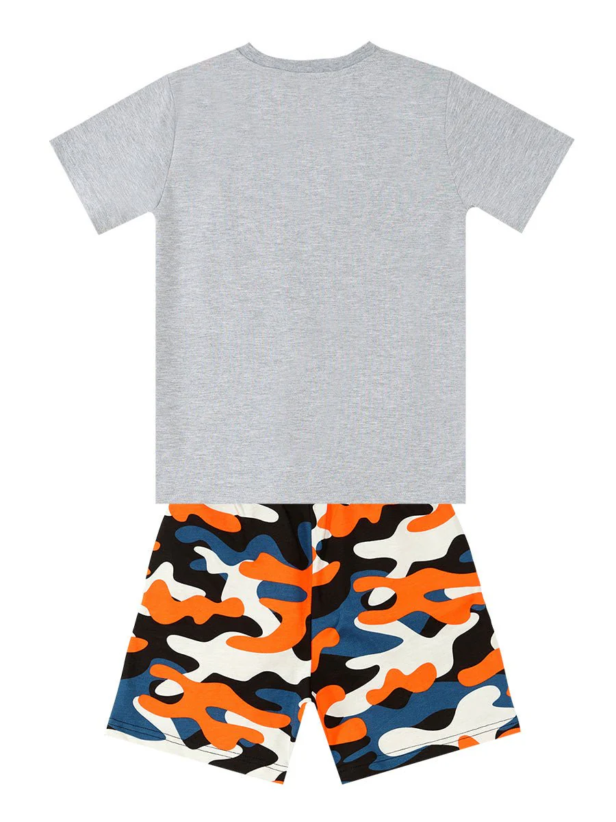 Ensemble 2 pièces garçon – T-shirt imprimé avion et short camouflage – Image 5
