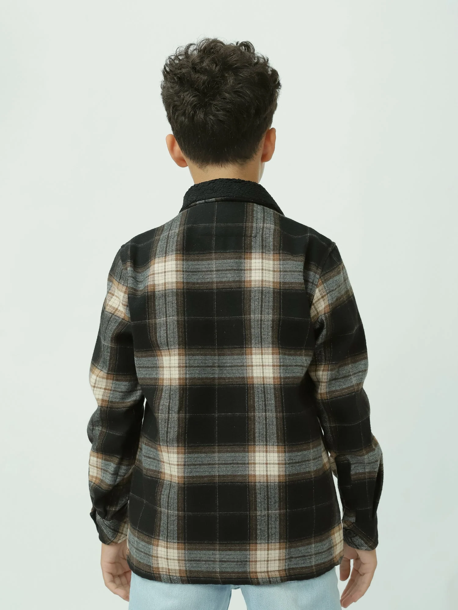 Chemise à carreaux pour enfants – Design moderne et chaud - OSH23ACCR19844TB1 – Image 7
