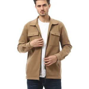 Veste casual homme zippée avec poches avant en biais - OSH23APCR19807TM1