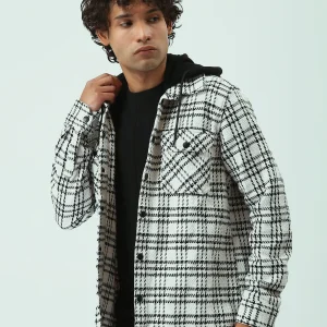 Veste à Carreaux Homme avec Capuche - Style Décontracté et Confortable - OSH25WCCD19105TM1