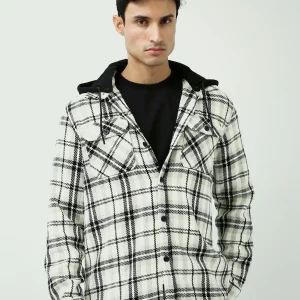 Veste Chemise à Carreaux Homme avec Capuche - Confort et Style Urbain - OSH25WCCD19116TM1