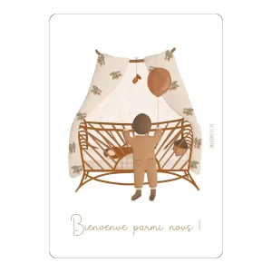 Papier poetic – Carte lit bébé « Bienvenue parmis nous »