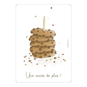 Papier poetic – Carte cookies « Une année de plus »